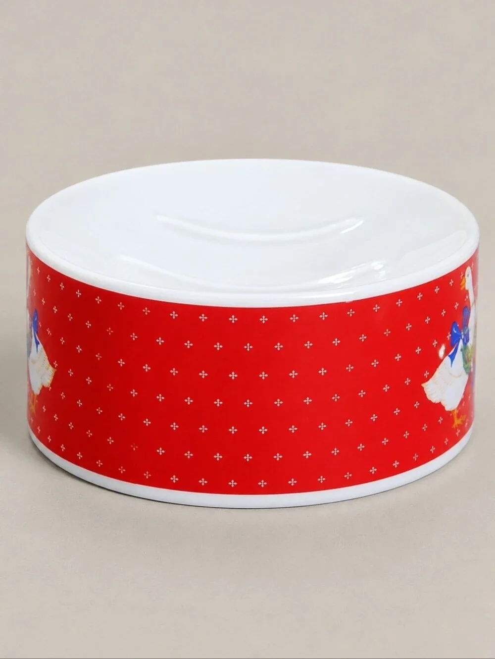 Vintage Andre Richard Christmas Geese Soap Dish Tumbler Set Japan Box